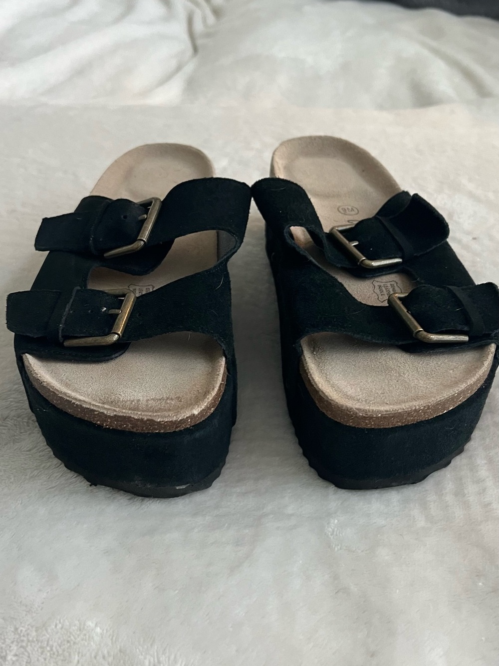 Women’s Black Platform cushionaire Slide Sandals size 9 - Picture 2 of 5